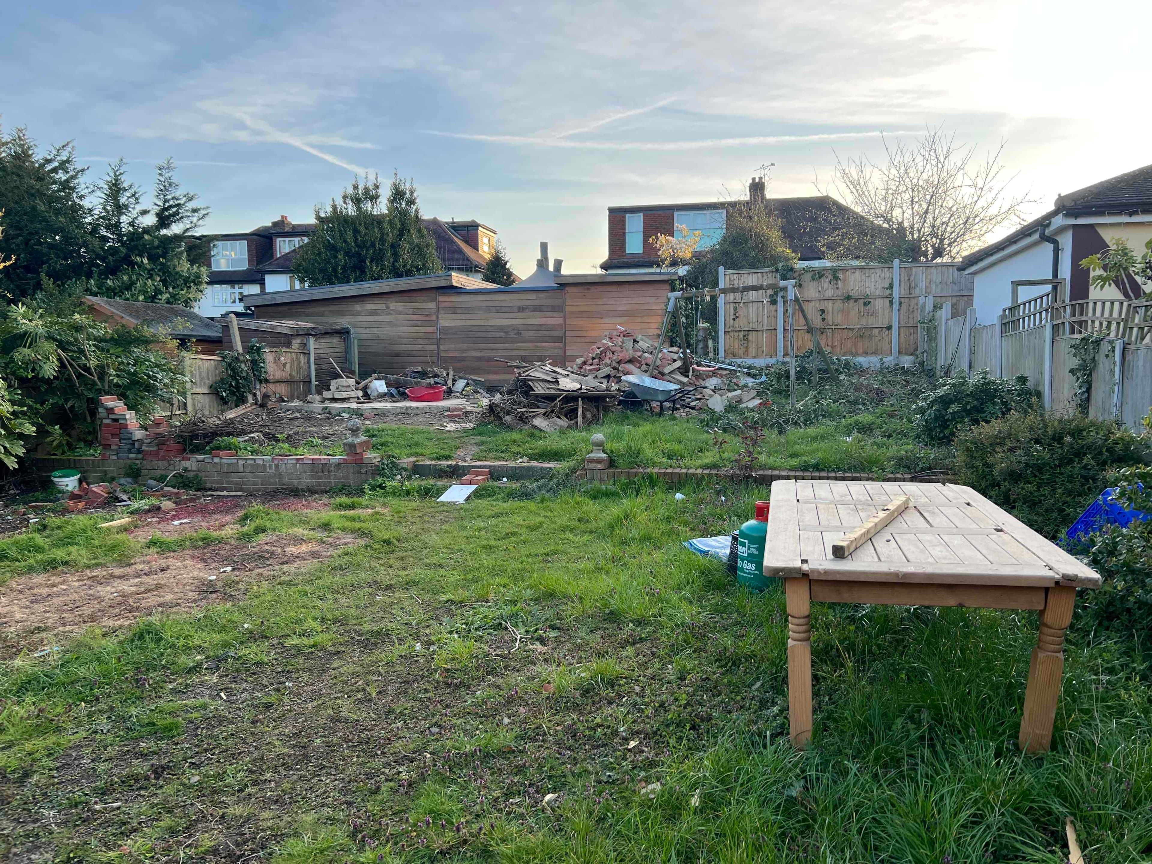 Chigwell residential garden site before principal construction works